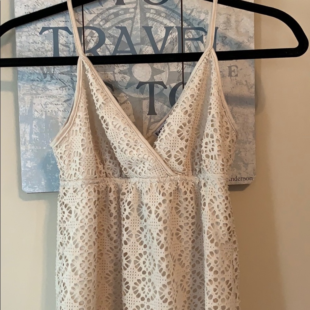 Express Babydoll Crochet-like Tan Top Sz XS